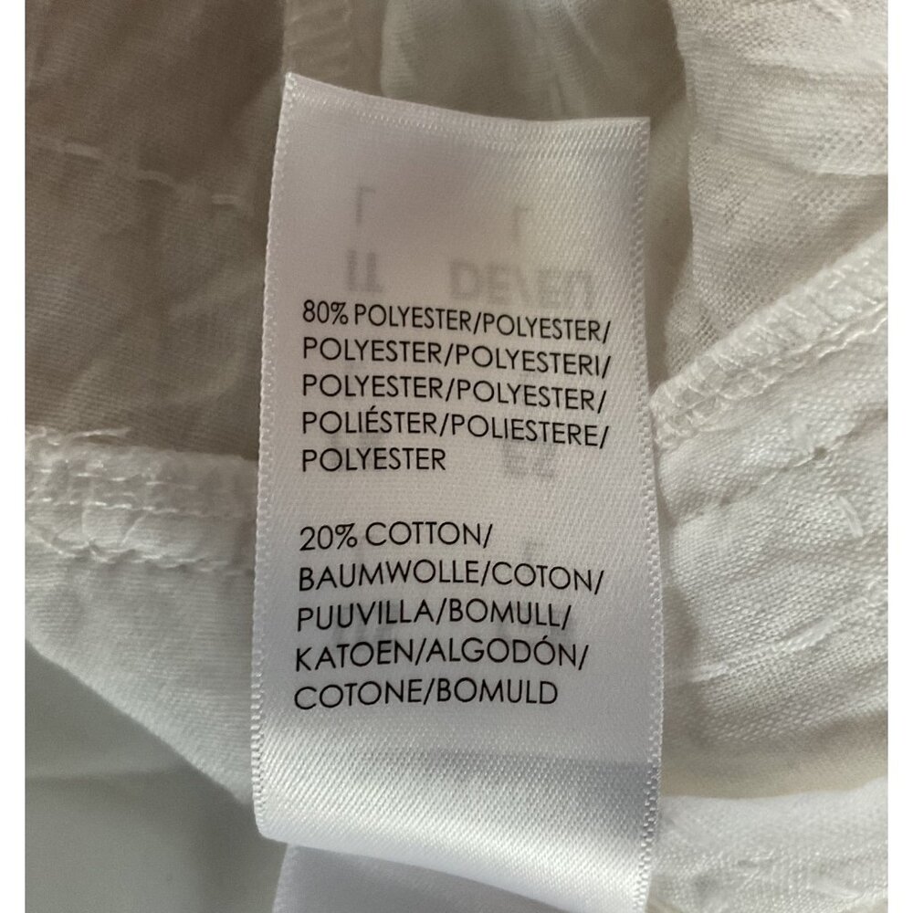 NWT Liverpool Womens Ruffled Hem White Top Size L Lightweight Cotton Blend NEW - Picture 10 of 13